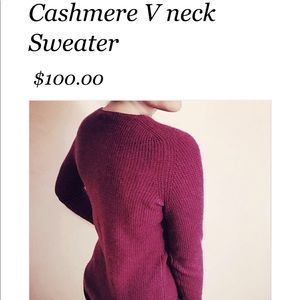 White + Warren Cashmere v neck sweater